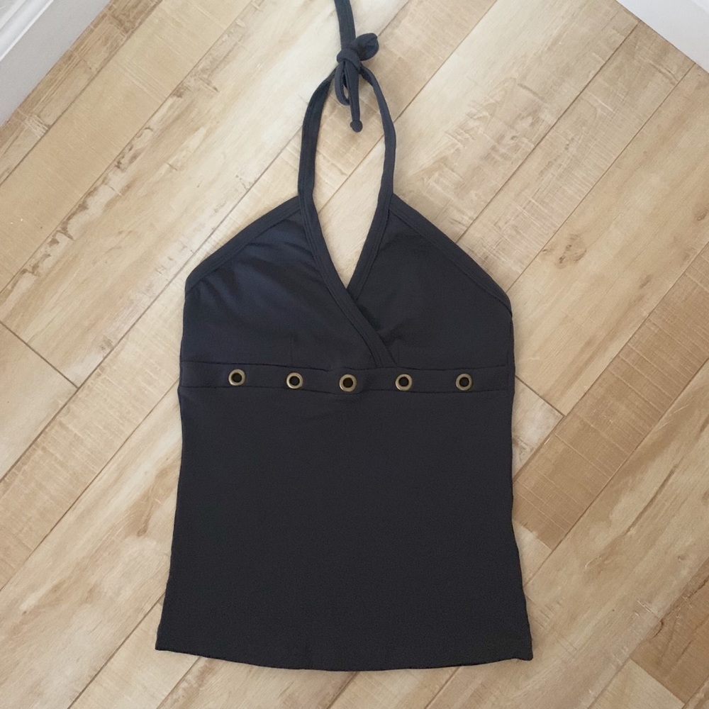 Charcoal Grey Workout Halter Top